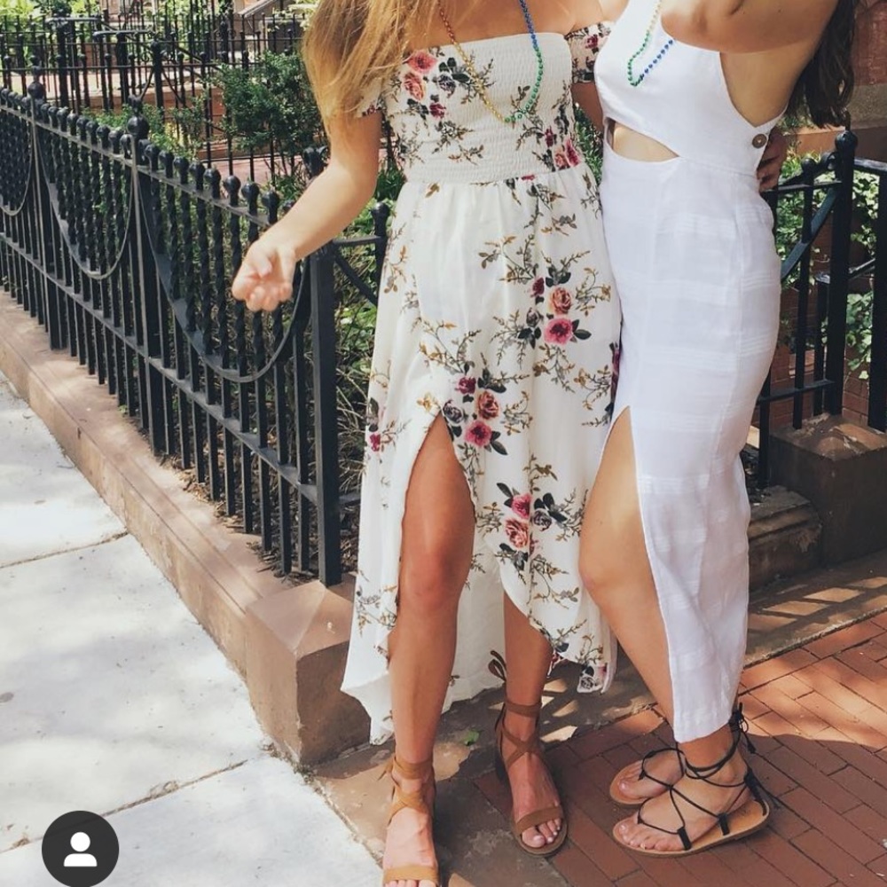 EBIZZA Floral print off the shoulder dress